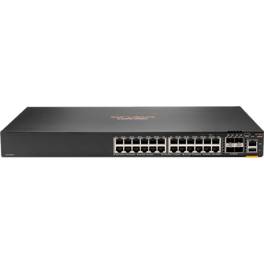 HPE 6200F 24G 4SFP+ Switch - 24 Ports - Manageable - 2 Layer Supported - 59 W Power Consumption - Twisted Pair, Optical Fiber - Rack-mountable - Lifetime Limited Warranty