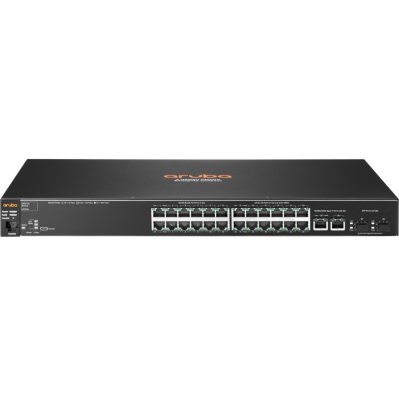 HPE 2530-24 Ethernet Switch - 24 Ports - Manageable - Fast Ethernet, Gigabit Ethernet - 100Base-T, 1000Base-X - Refurbished - 2 Layer Supported - Modular - 2 SFP Slots - Twisted Pair, Optical Fiber - Rack-mountable, Wall Mountable, Desktop