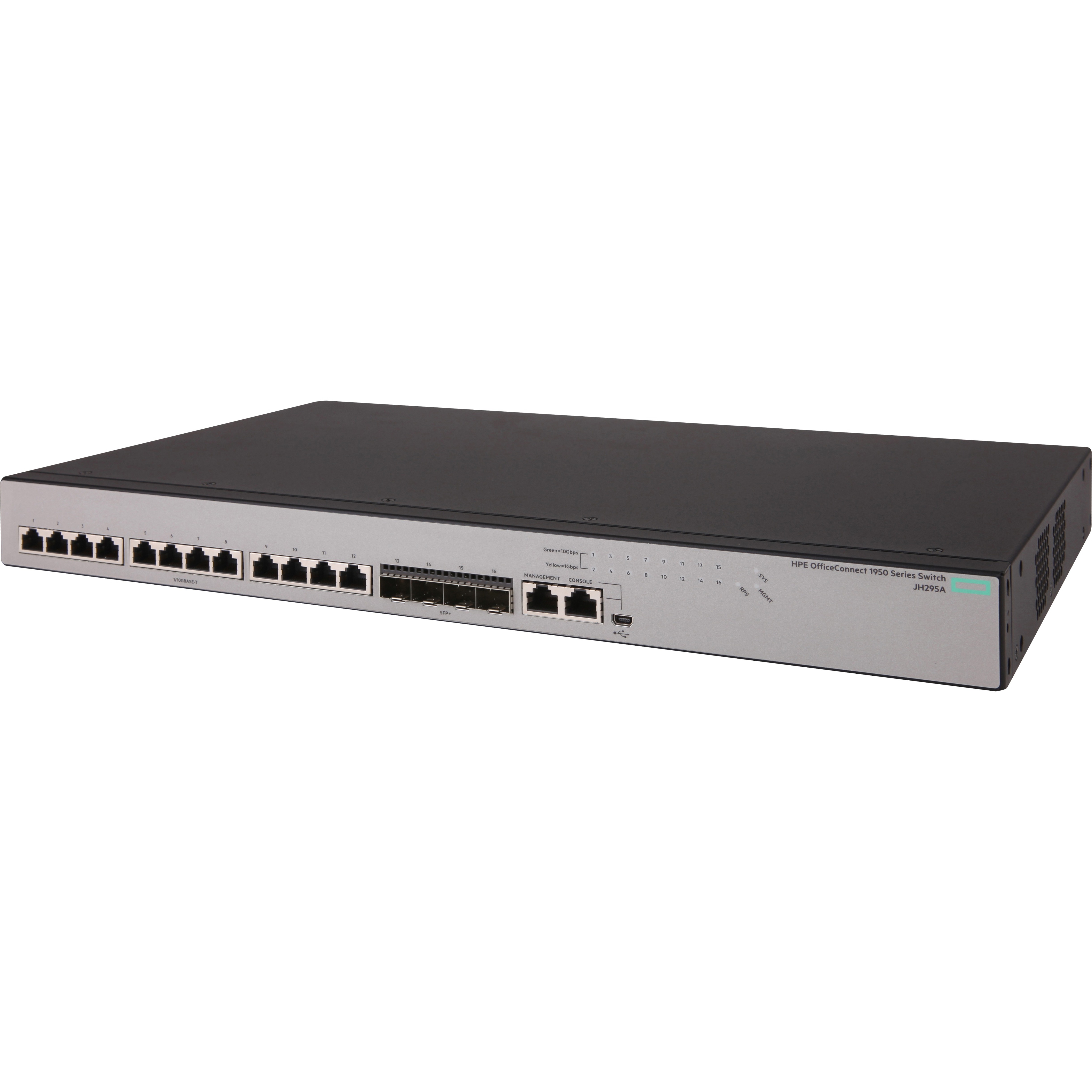 HPE OfficeConnect 1950 12XGT 4SFP+ Switch - 12 Ports - Manageable - 10 Gigabit Ethernet - 10GBase-T, 10GBase-X - Refurbished