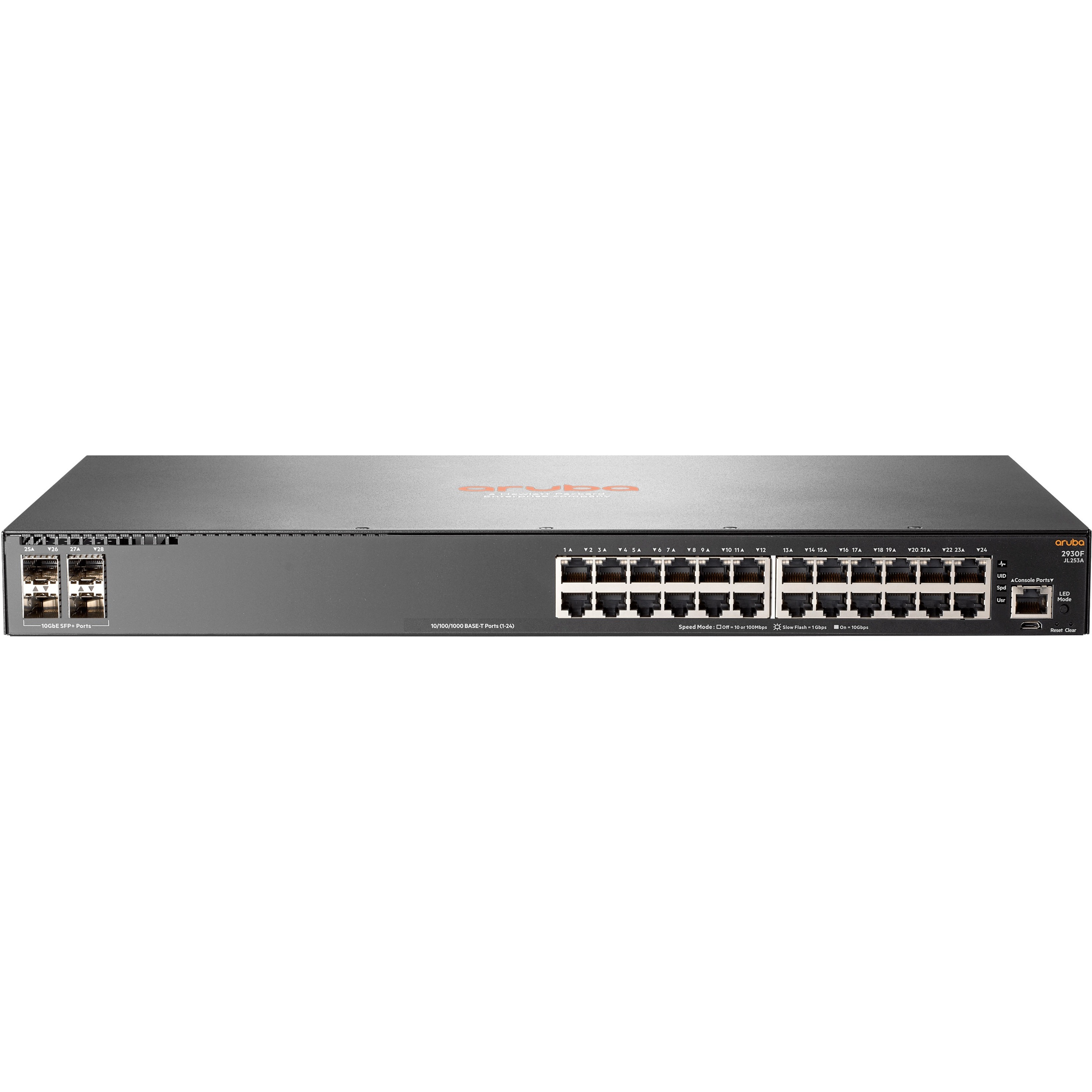 HPE Aruba 2930F 24G 4SFP+ Switch - 24 Ports - Manageable - 10 Gigabit Ethernet, Gigabit Ethernet - 10GBase-X, 10/100/1000Base-TX - Refurbished - 3 Layer Supported - Modular - Twisted Pair, Optical Fiber - 1U - Rack-mountable, Desktop