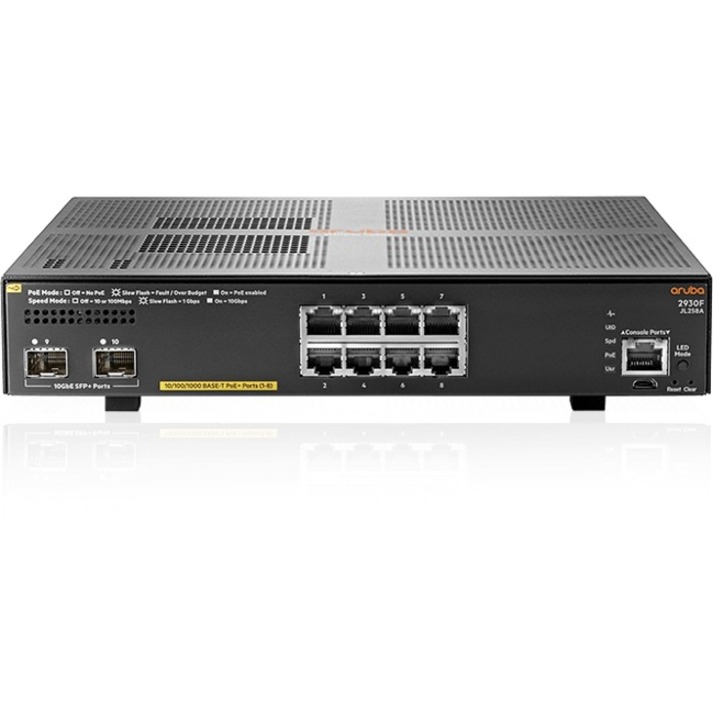 HPE 2930F Layer 3 Switch - 8 Ports - Manageable - 3 Layer Supported - Modular - 155 W Power Consumption - 125 W PoE Budget -