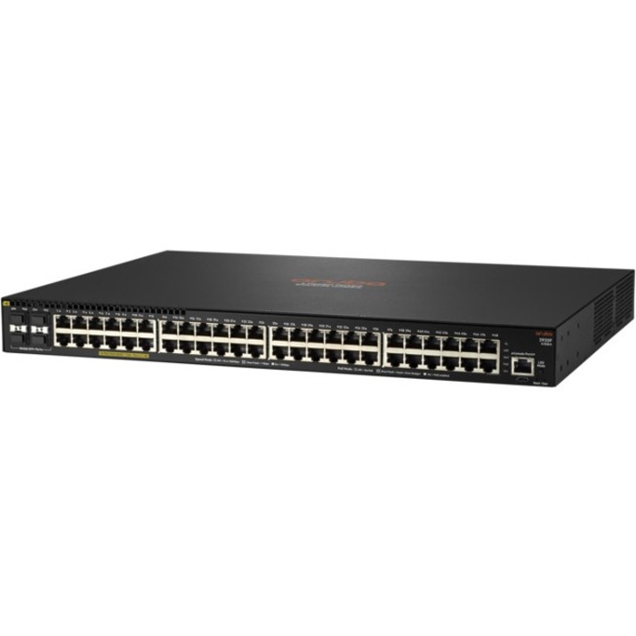 HPE 2930F 48G PoE+ 4SFP+ 740W Switch - 48 Ports - Manageable - 10 Gigabit Ethernet - 10/100/1000Base-T - Refurbished - 3 Layer Supported - Modular - 980 W Power Consumption - Twisted Pair, Optical Fiber - 1U - Rack-mountable, Desktop