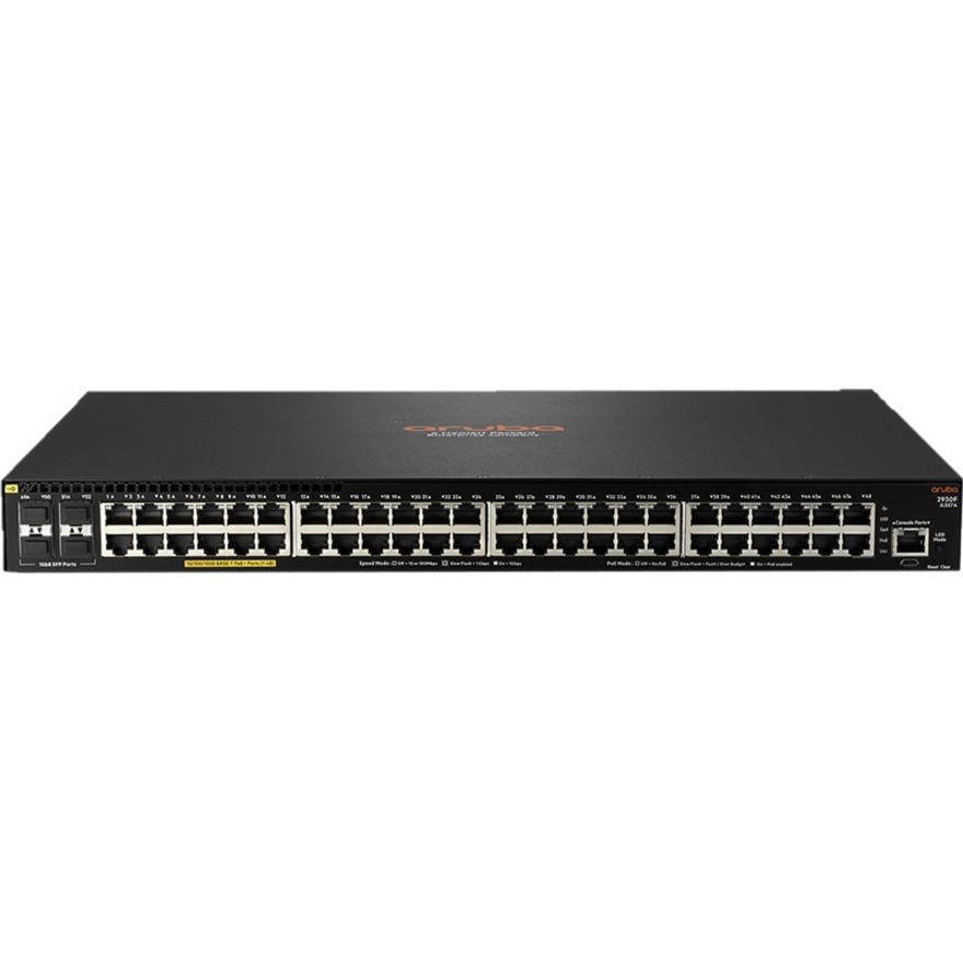HPE 2930F 48G PoE+ 4SFP 740W Switch - 48 Ports - Manageable - 3 Layer Supported - Modular - 4 SFP Slots - 980 W Power Consumption - 740 W PoE Budget - Twisted Pair, Optical Fiber - PoE Ports - 1U - Rack-mountable