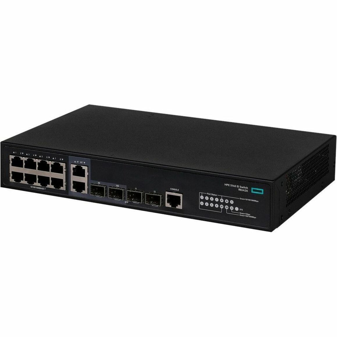 HPE FlexNetwork 5140 8G 2SFP 2GT Combo EI Switch - 10 Ports - Manageable - Gigabit Ethernet, 10 Gigabit Ethernet - 10/100/1000Base-T, 10GBase-X - 3 Layer Supported - Modular - 4 SFP Slots - 8 W Power Consumption - Optical Fiber, Twisted Pair - 1U - Rack-mountable, Cabinet Mount - Lifetime Limited Warranty