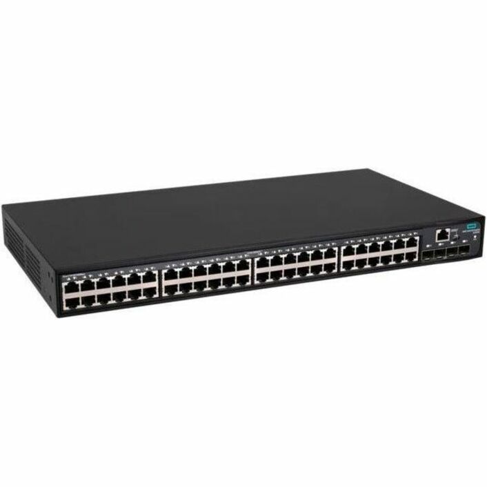 HPE FlexNetwork 5140 48G 4SFP+ EI Switch - 48 Ports - Manageable - Gigabit Ethernet, 10 Gigabit Ethernet - 10/100/1000Base-T, 10GBase-X - 3 Layer Supported - Modular - 38 W Power Consumption - Optical Fiber, Twisted Pair - 1U - Rack-mountable, Cabinet Mount - Lifetime Limited Warranty