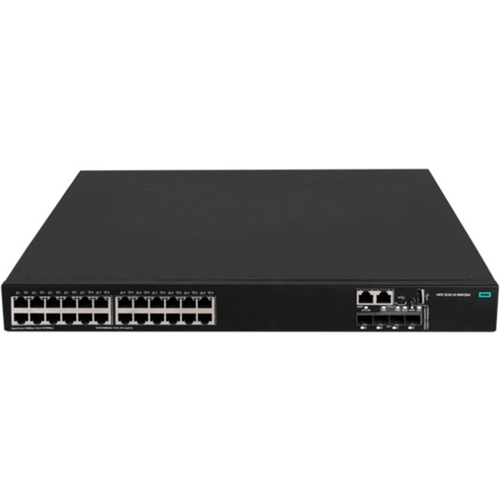 HPE FlexNetwork 5520 24G PoE+ 4SFP+ HI Switch - 24 Ports - Manageable - Gigabit Ethernet, 10 Gigabit Ethernet - 10/100/1000Base-T, 10GBase-X - 3 Layer Supported - Modular - 31 W Power Consumption - 1440 W PoE Budget - Optical Fiber, Twisted Pair - PoE Ports - 1U - Rack-mountable, Cabinet Mount