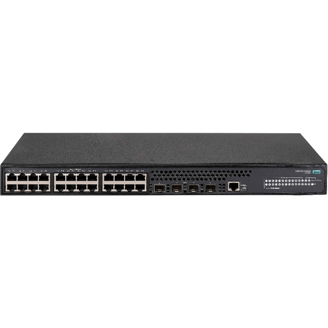 HPE FlexNetwork 5140 24G 4SFP+ EI Switch - 24 Ports - Manageable - Gigabit Ethernet, 10 Gigabit Ethernet - 10/100/1000Base-T, 10GBase-X - 3 Layer Supported - Modular - 19 W Power Consumption - Optical Fiber, Twisted Pair - 1U - Rack-mountable, Cabinet Mount - Lifetime Limited Warranty