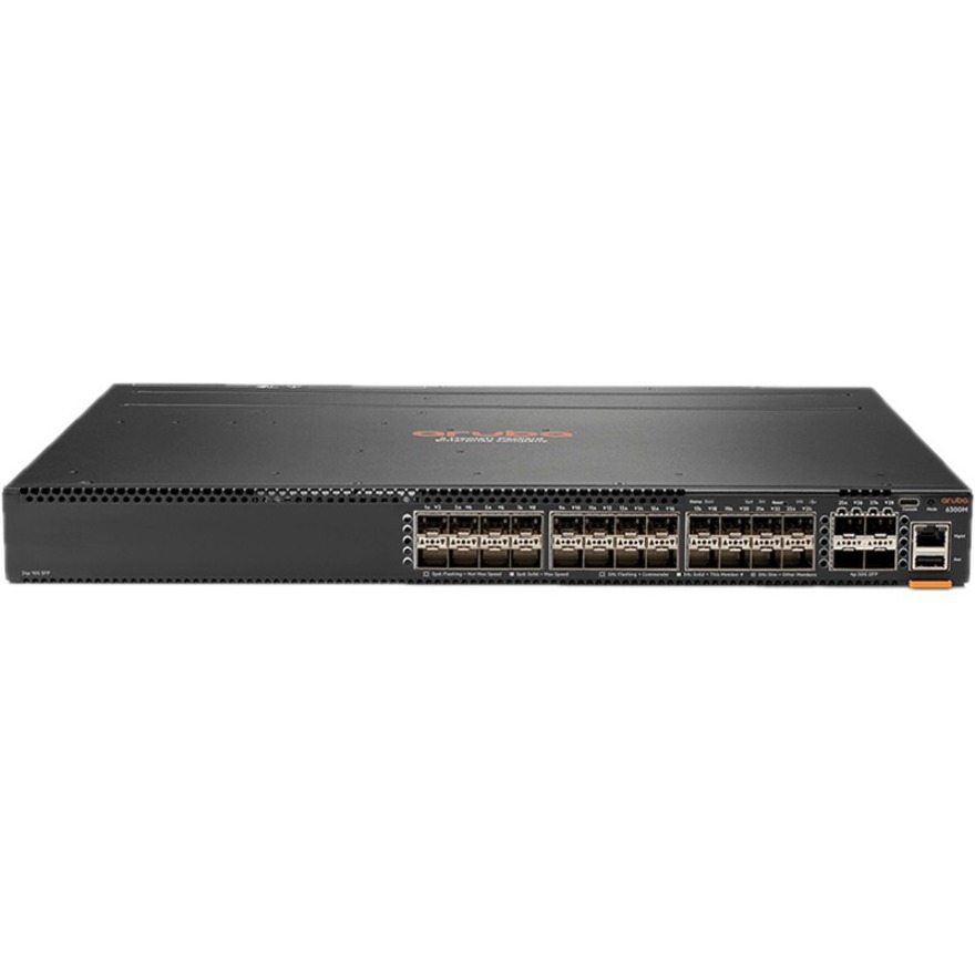 HPE 6300M 24-port SFP+ and 4-port SFP56 Switch - 24 Ports - Manageable - 10 Gigabit Ethernet, 50 Gigabit Ethernet - 10GBase-X, 50GBase-X - Refurbished - 3 Layer Supported - Modular - 85 W Power Consumption - Optical Fiber - 1U - Rack-mountable