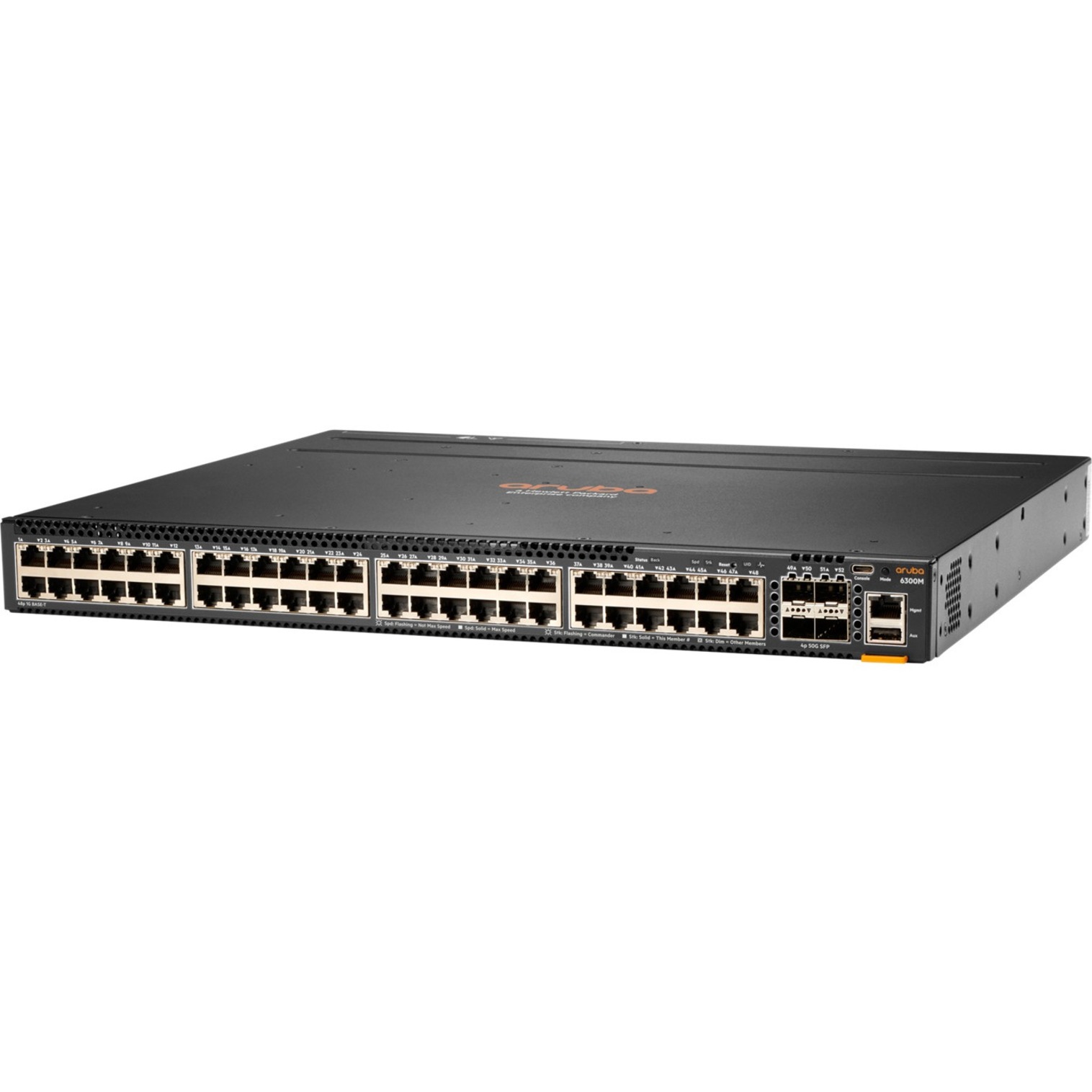 HPE 6300M 48-port 1GbE and 4-port SFP56 Switch - 48 Ports - Manageable - Gigabit Ethernet, 50 Gigabit Ethernet - 10/100/1000Base-T, 50GBase-X - Refurbished - 3 Layer Supported - Modular - 4 SFP Slots - 75 W Power Consumption - Twisted Pair, Optical Fiber - 1U - Rack-mountable