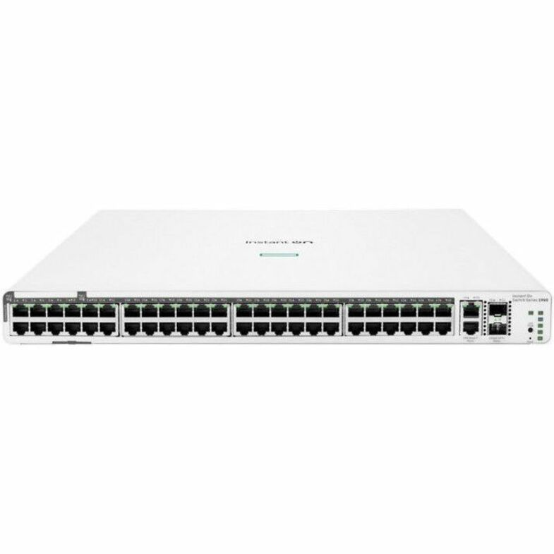 Aruba Instant On 1960 Ethernet Switch - 50 Ports - Manageable - Gigabit Ethernet, 10 Gigabit Ethernet - 10/100/1000Base-T, 10GBase-T, 10GBase-X - 2 Layer Supported - 790 W Power Consumption - Optical Fiber, Twisted Pair - PoE Ports