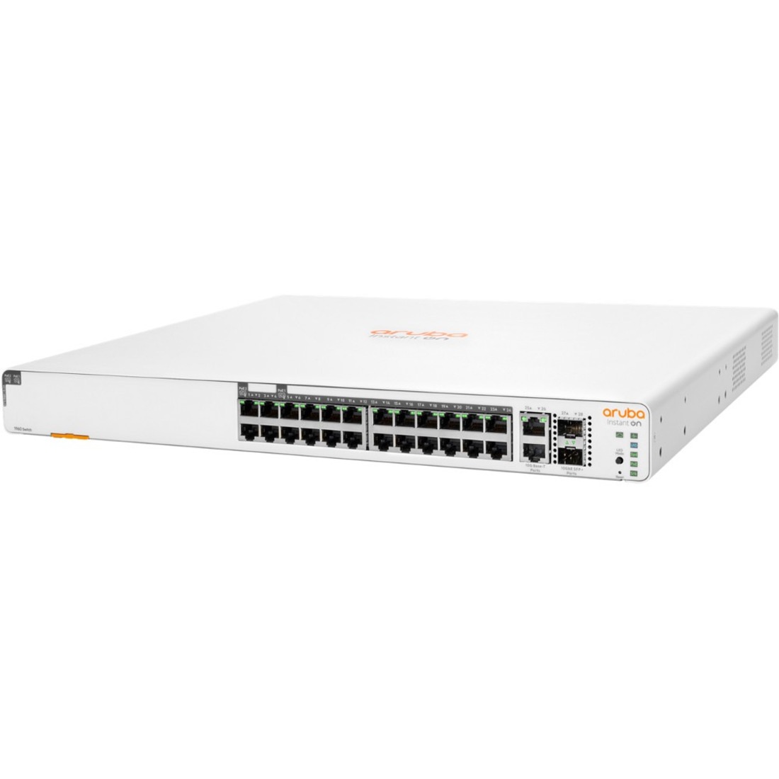 HPE Instant On 1960 24G 20p Class4 4p Class6 PoE 2XGT 2SFP+ 370W Switch - 24 Ports - Manageable - 10 Gigabit Ethernet, Gigabit Ethernet - 10GBase-T, 10GBase-X, 10/100/1000Base-T - 2 Layer Supported - Modular - 80 W Power Consumption - 370 W PoE Budget - Optical Fiber, Twisted Pair - PoE Ports - Rack-mountable, Table Top, Wall Mountable, Under Table, Cabinet Mount