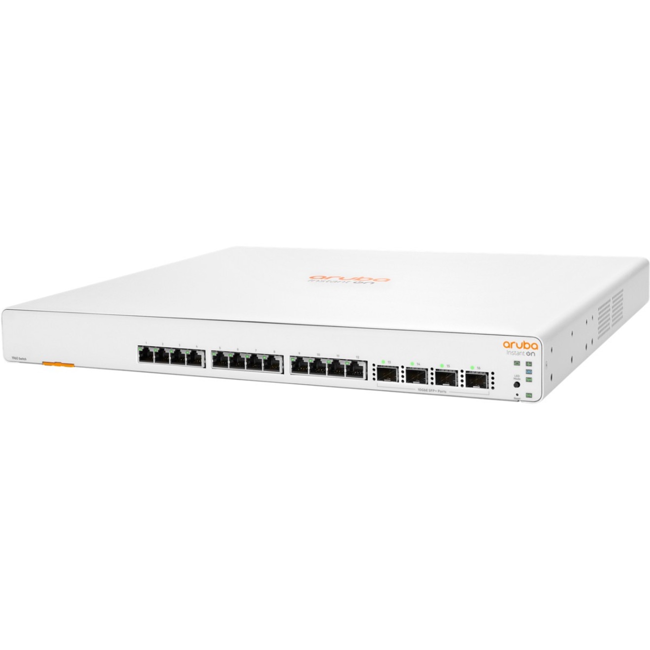 HPE Instant On 1960 12XGT 4SFP+ Switch - 12 Ports - Manageable - 10 Gigabit Ethernet - 10GBase-T, 10GBase-X - 2 Layer Supported - Modular - 80 W Power Consumption - Optical Fiber, Twisted Pair - Rack-mountable, Table Top, Wall Mountable, Under Table, Cabinet Mount