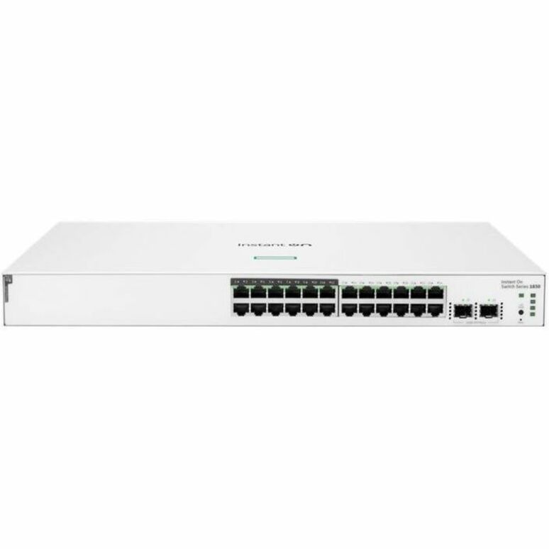 Aruba Instant On 1830 24G 12p Class4 PoE 2SFP 195W Switch - 24 Ports - Manageable - Gigabit Ethernet - 10/100/1000Base-T, 1000Base-X - 2 Layer Supported - Modular - 4 SFP Slots - 244.60 W Power Consumption - 195 W PoE Budget - Twisted Pair, Optical Fiber - PoE Ports - Rack-mountable, Cabinet Mount, Table Top, Wall Mountable, Under Table, Compact