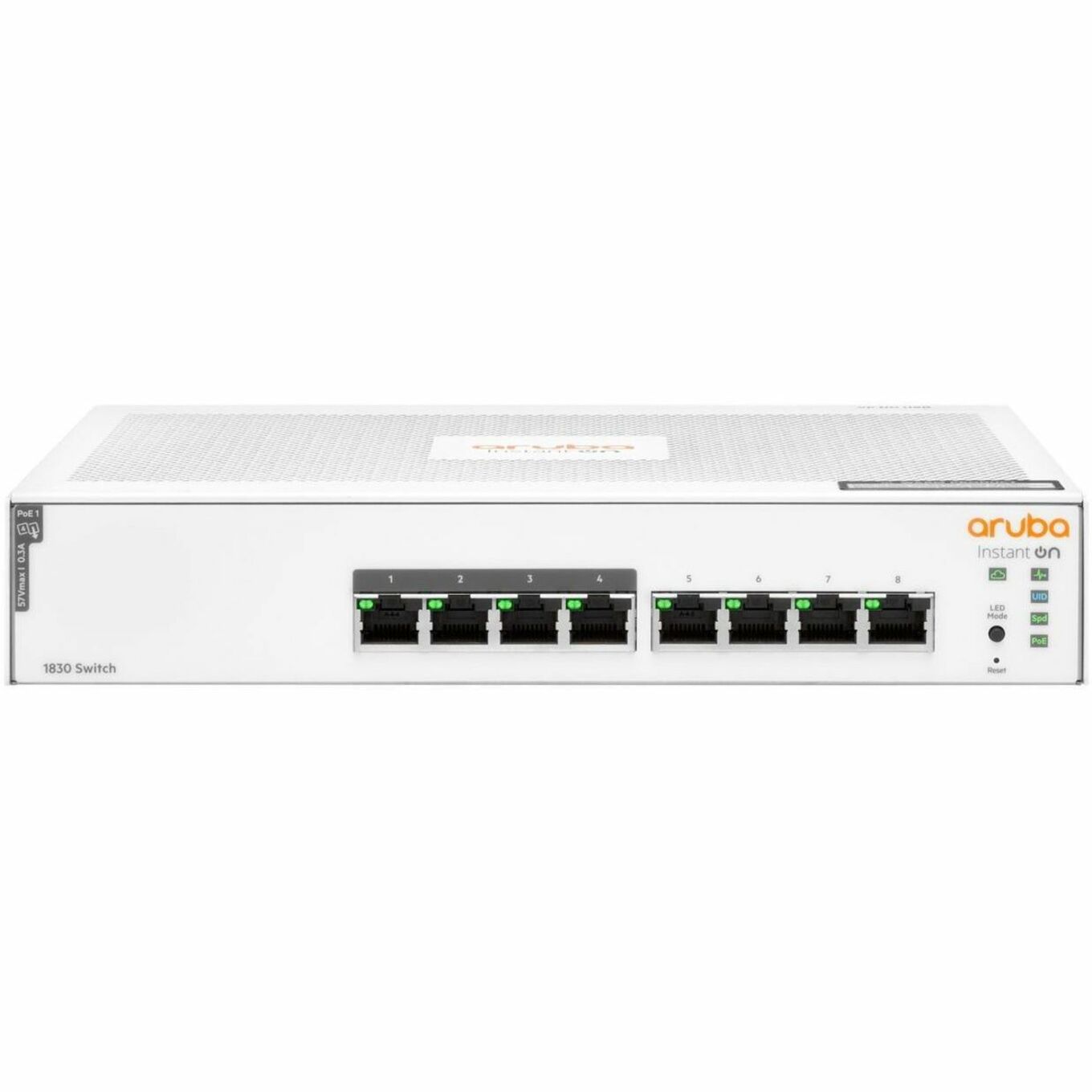 HPE Instant On 1830 8G 4p Class4 PoE 65W Switch - 8 Ports - Manageable - Gigabit Ethernet - 10/100/1000Base-T - 2 Layer Supported - 8.20 W Power Consumption - 65 W PoE Budget - Twisted Pair - PoE Ports - Rack-mountable, Cabinet Mount, Table Top, Wall Mountable, Under Table