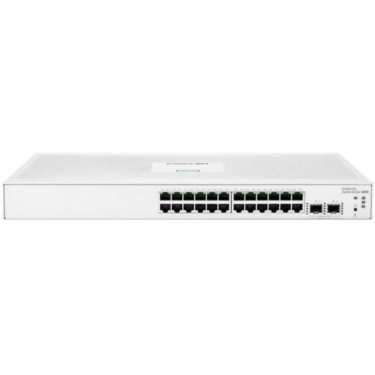 Aruba Instant On 1830 24G 2SFP Switch - 24 Ports - Manageable - Gigabit Ethernet - 10/100/1000Base-T, 1000Base-X - 2 Layer Supported - Modular - 2 SFP Slots - 19.10 W Power Consumption - Twisted Pair, Optical Fiber - Table Top, Wall Mountable, Under Table, Compact, Rack-mountable, Cabinet Mount