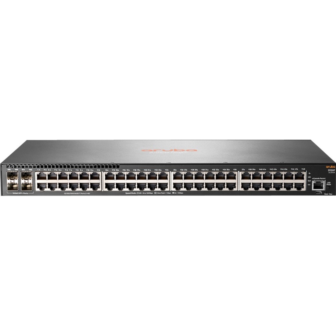 HPE 2930F 48G 4SFP+ Switch - 48 Ports - Manageable - Gigabit Ethernet, 10 Gigabit Ethernet - 10/100/1000Base-T, 10GBase-X - 3 Layer Supported - Modular - 46.60 W Power Consumption - Optical Fiber, Twisted Pair - Rack-mountable