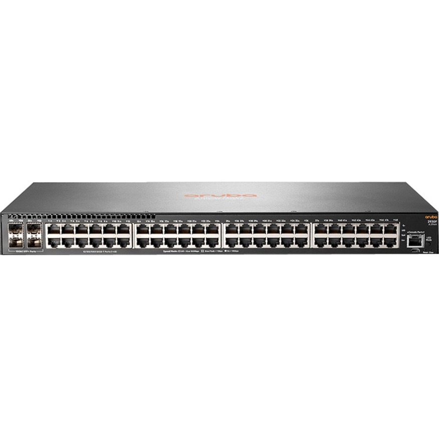 HPE 2930F 48G 4SFP+ Switch - 48 Ports - Manageable - Gigabit Ethernet, 10 Gigabit Ethernet - 10/100/1000Base-T, 10GBase-X - 3 Layer Supported - Modular - 46.60 W Power Consumption - Optical Fiber, Twisted Pair - Rack-mountable