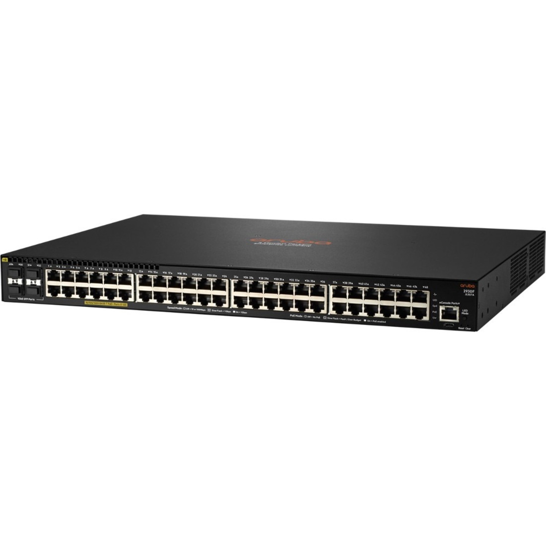 HPE 2930F 48G PoE+ 4SFP 740W Switch - 48 Ports - Manageable - Gigabit Ethernet, 10 Gigabit Ethernet - 10GBase-X, 10/100/1000Base-T - 3 Layer Supported - Modular - 4 SFP Slots - 980 W Power Consumption - 740 W PoE Budget - Twisted Pair, Optical Fiber - PoE Ports - 1U - Rack-mountable