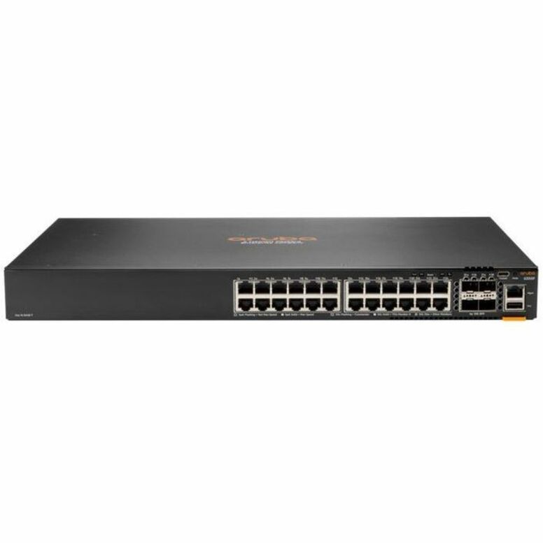 HPE 6200F 24G 4SFP+ Switch - 24 Ports - Manageable - Gigabit Ethernet, 10 Gigabit Ethernet - 10/100/1000Base-T, 10GBase-X - 3 Layer Supported - Modular - 59 W Power Consumption - Optical Fiber, Twisted Pair - Rack-mountable, Cabinet Mount, Surface Mount - Lifetime Limited Warranty