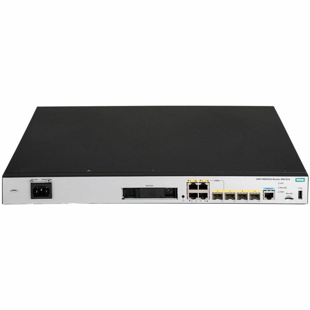 HPE Comware Router AC MSR3016 - 4 Ports - 4 WAN Port(s) - Management Port - 8 SFP Slots, Smart Interface Card (SIC) Slots - Gigabit Ethernet - 1 Year