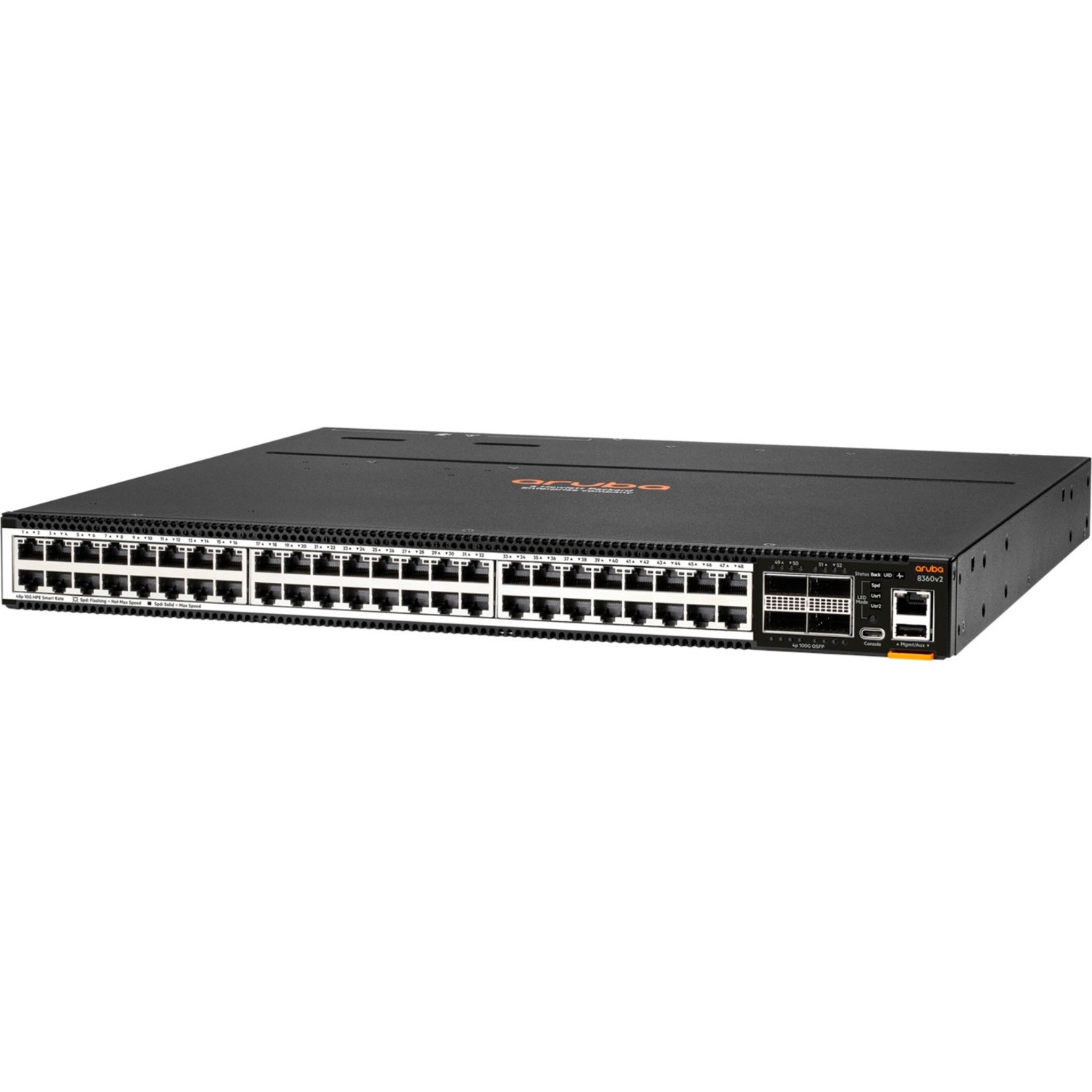 HPE 8360-48XT4C v2 Ethernet Switch - 48 Ports - Manageable - 10 Gigabit Ethernet, 100 Gigabit Ethernet - 10GBase-T, 100GBase-X - 3 Layer Supported - Modular - 500 W Power Consumption - Twisted Pair, Optical Fiber - 1U - Rack-mountable, Cabinet Mount, Surface Mount