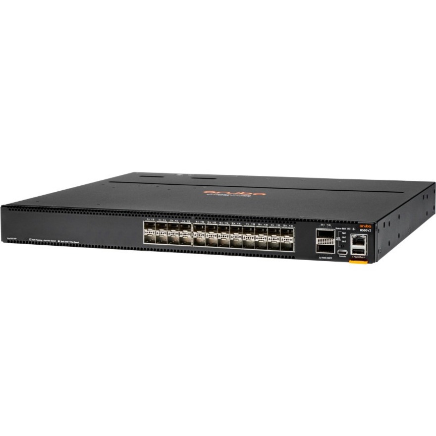 HPE 8360v2-24XF2C Ethernet Switch - Manageable - 10 Gigabit Ethernet, 100 Gigabit Ethernet - 10GBase-X, 100GBase-X - 3 Layer Supported - Modular - 375 W Power Consumption - Optical Fiber - 1U - Rack-mountable, Surface Mount, Cabinet Mount - Lifetime Limited Warranty - TAA Compliant