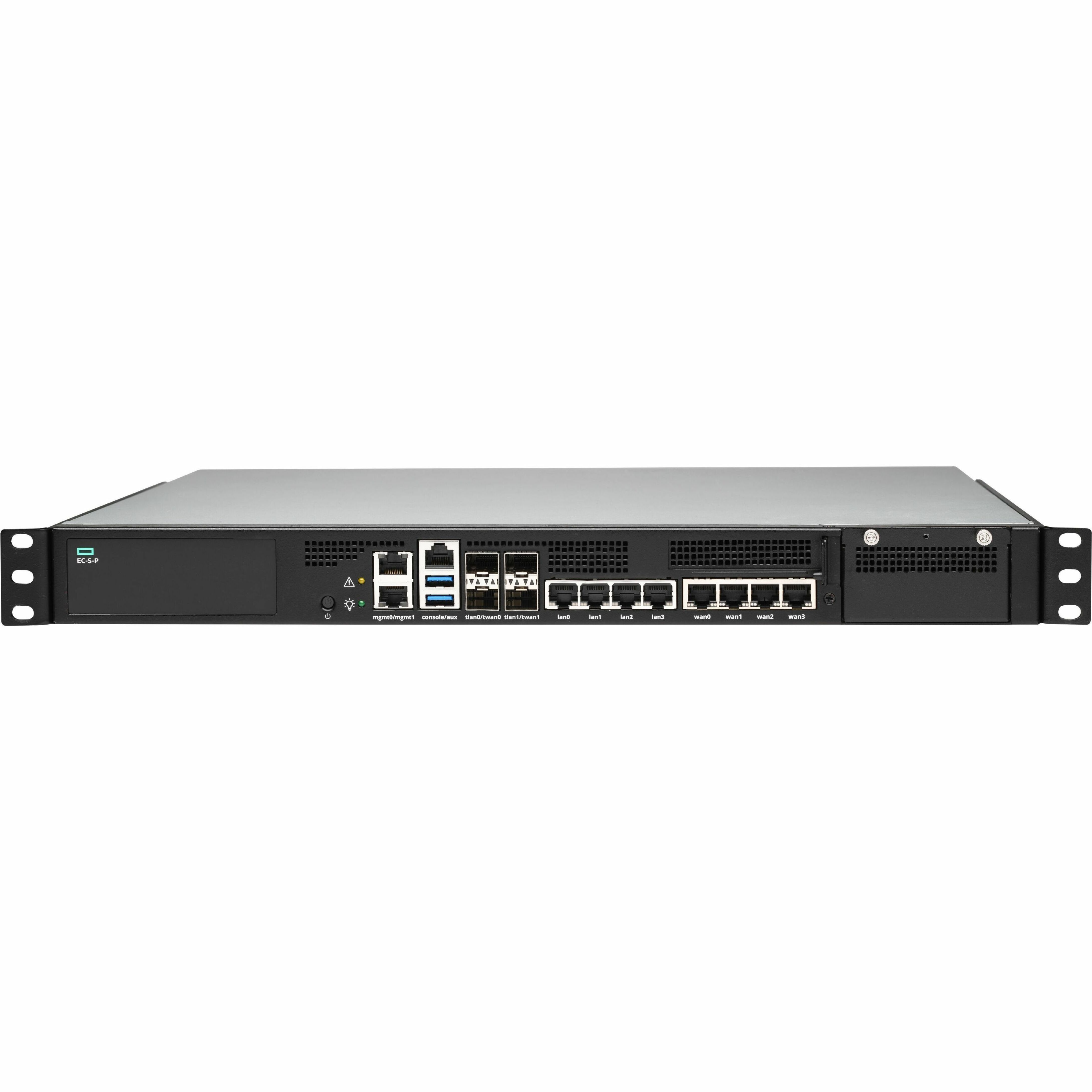 Aruba EdgeConnect EC-S-P-DC Router - 8 Ports - 4 RJ-45 Port(s) - 4 WAN Port(s) - Management Port - 4 SFP+ Slots - 10 Gigabit Ethernet - IEEE 802.3i, IEEE 802.3u, IEEE 802.3ab, IEEE 802.1Q, IEEE 802.3z, IEEE 802.3ae