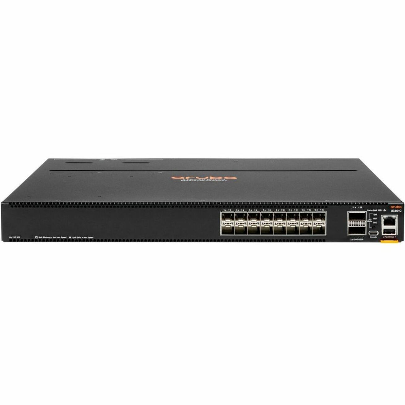 HPE CX 8360v2 8360-16Y2C Ethernet Switch - Manageable - 25 Gigabit Ethernet, 100 Gigabit Ethernet - 25GBase-X, 100GBase-X - 3 Layer Supported - Modular - 325 W Power Consumption - Optical Fiber - 1U - Cabinet Mount, Surface Mount, Rack-mountable - TAA Compliant