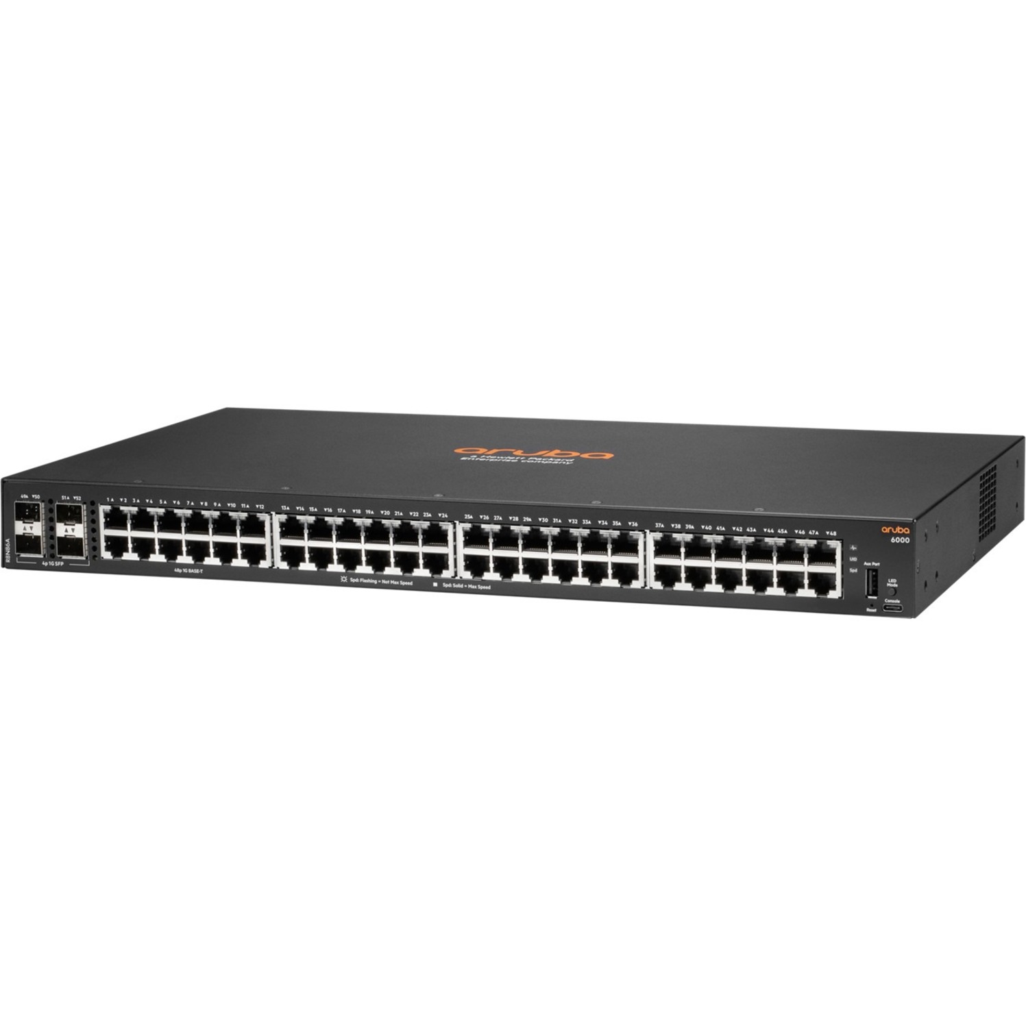 HPE 6000 48G 4SFP Switch - 48 Ports - Manageable - Gigabit Ethernet, 10 Gigabit Ethernet - 10/100/1000Base-T, 10GBase-X - 3 L