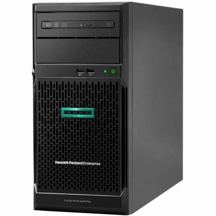 HPE ProLiant ML30 G10 Plus 4U Tower Server - 1 Xeon E-2314 2.80 GHz - 16 GB RAM - Serial ATA/600 Controller - Refurbished - Intel C256 Chip - 1 Processor Support - 128 GB RAM Support - DDR4 SDRAM Up to 16 MB Graphic Card - Gigabit Ethernet - 5 x Total Bay(s) - 4 x LFF Bay(s) - Hot Swappable Bays - 1 x 350 W