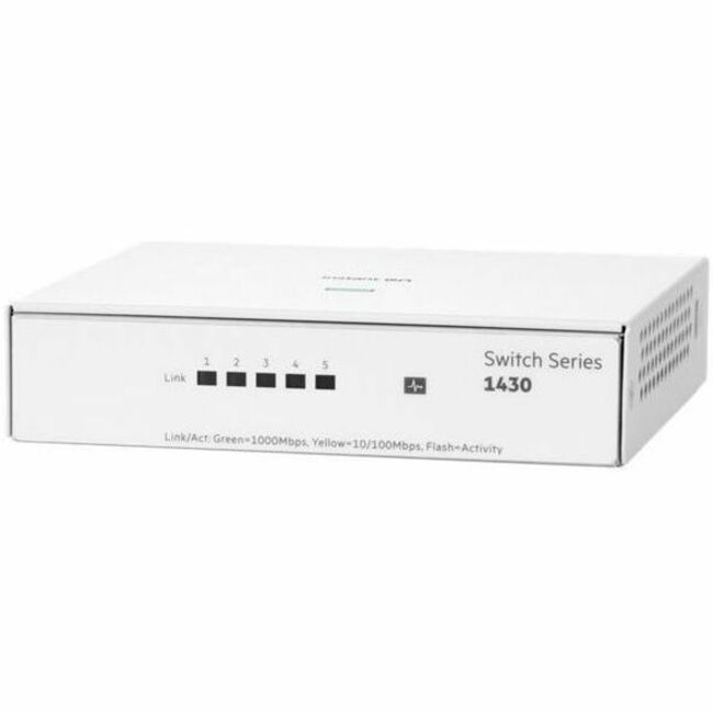 HPE Networking Instant On Switch 5p Gigabit 1430 - 5 Ports - Gigabit Ethernet - 10/100/1000Base-T - 2 Layer Supported - Twisted Pair - Table Top, Wall Mountable, Surface Mount, Under Table