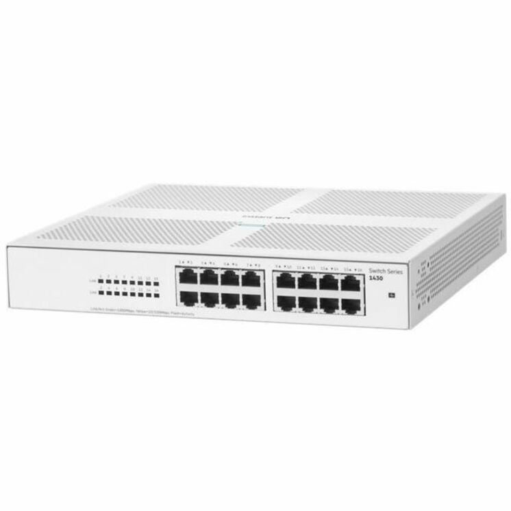 HPE Networking Instant On Switch 16p Gigabit 1430 - 16 Ports - Gigabit Ethernet - 10/100/1000Base-T - 2 Layer Supported - Twisted Pair - Table Top, Wall Mountable, Surface Mount, Under Table