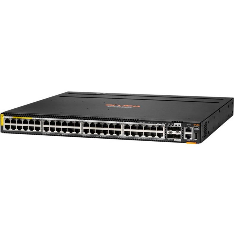 HPE CX 6300 Layer 3 Switch - 48 Ports - Manageable - 5 Gigabit Ethernet, 25 Gigabit Ethernet, 50 Gigabit Ethernet - 5GBase-T, 25GBase-X, 50GBase-X - 3 Layer Supported - Modular - 4 SFP Slots - 184 W Power Consumption - 2880 W PoE Budget - Optical Fiber, Twisted Pair - PoE Ports