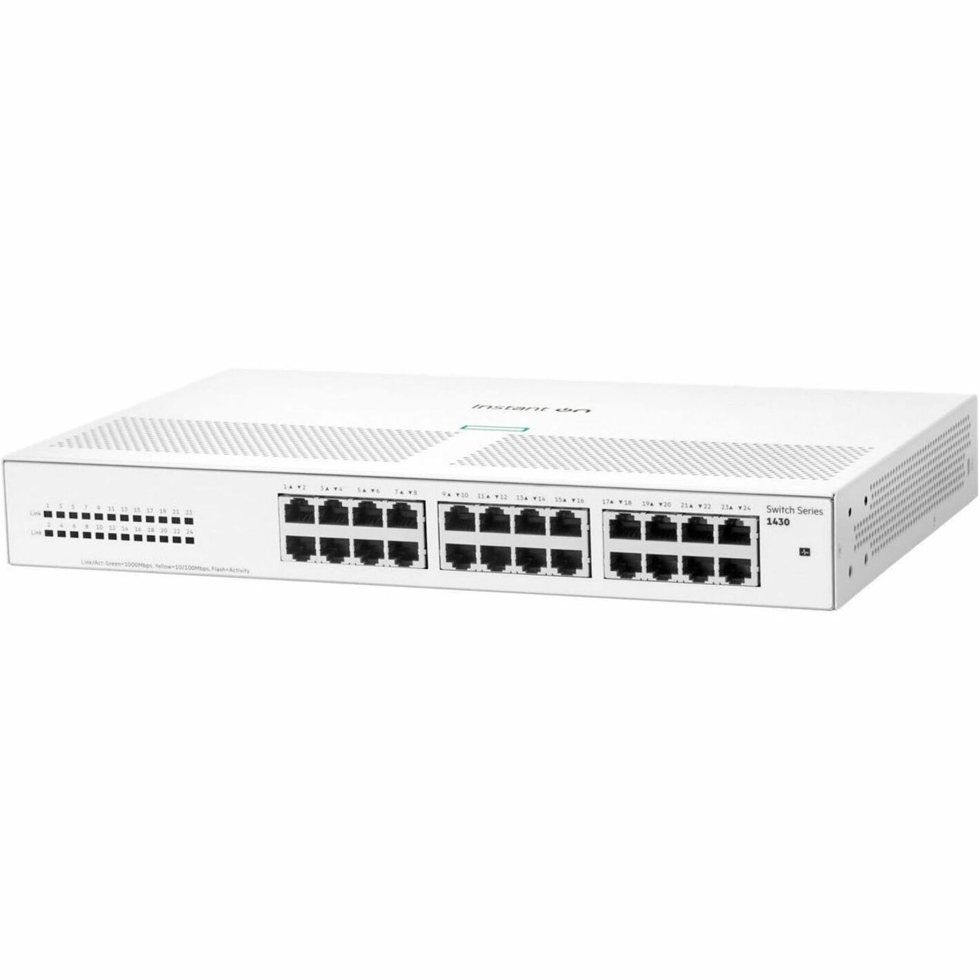 HPE Networking Instant On Switch 24p Gigabit 1430 - 24 Ports - Gigabit Ethernet - 10/100/1000Base-T - 2 Layer Supported - Twisted Pair - Table Top, Wall Mountable, Surface Mount, Under Table