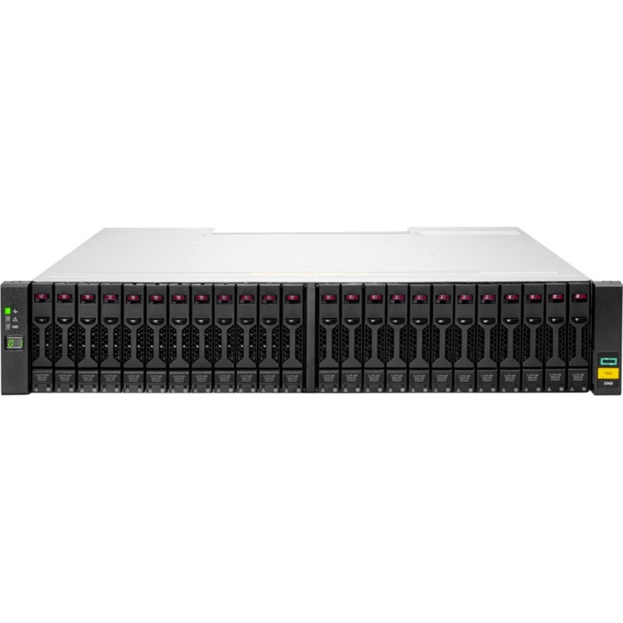 HPE MSA 2062 10GbE iSCSI SFF Storage - 24 x HDD Supported - 2 x HDD Installed - 3.84 TB Installed HDD Capacity - 24 x SSD Sup