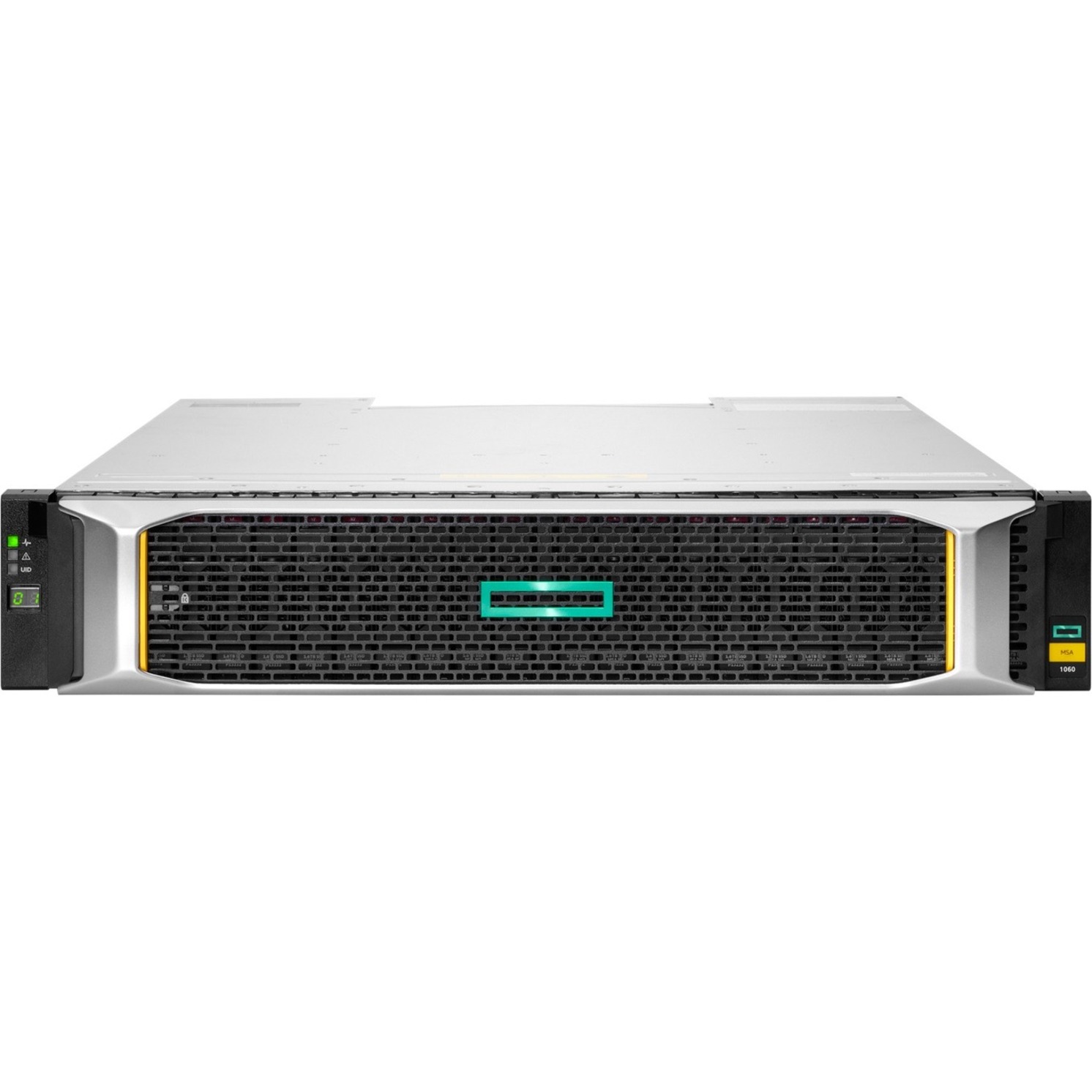 HPE MSA 1060 10GBASE-T iSCSI SFF Storage - 24 x HDD Supported - 0 x HDD Installed - 24 x SSD Supported - 0 x SSD Installed - Clustering Supported - 2 x iSCSI Controller - 24 x Total Bays - 24 x 2.5" Bay - 10 Gigabit Ethernet - Network (RJ-45) - iSCSI - 4 iSCSI Ports - 2U - Rack-mountable
