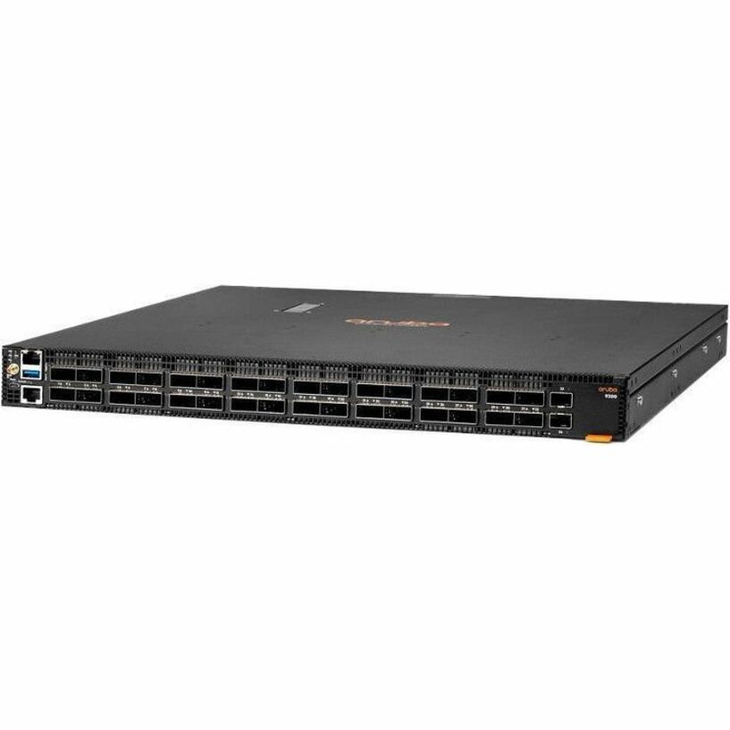 HPE 9300-32D Ethernet Switch - Manageable - 400 Gigabit Ethernet, 10 Gigabit Ethernet - 10GBase-X - 3 Layer Supported - Modular - 615 W Power Consumption - Optical Fiber, Twisted Pair - 1U - Rack-mountable - Lifetime Limited Warranty - TAA Compliant
