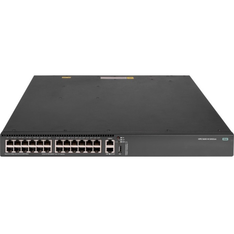 HPE FlexNetwork 5600HI 24P Multigigabit 100M/1G/2.5G/5G/10GBase-T PoE8 1 Slot Switch - 24 Ports - Manageable - 10 Gigabit Ethernet - 10GBase-T - 3 Layer Supported - Modular - 39.30 W Power Consumption - 90 W PoE Budget - Twisted Pair - PoE Ports - 1U - Rack-mountable, Cabinet Mount