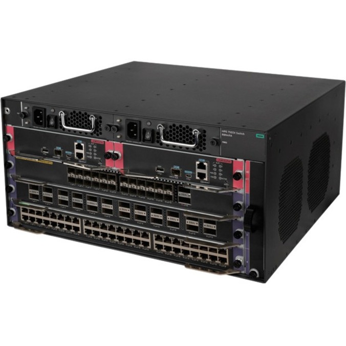 HPE FlexNetwork 7503X Ethernet Switch 3 Slots Chassis - Manageable - 100 Gigabit Ethernet - 100GBase-X - 2 Layer Supported - Modular - 650 W Power Consumption - Optical Fiber, Twisted Pair - PoE Ports - 5U - Rack-mountable, Cabinet Mount, Surface Mount, Standalone, Enclosure