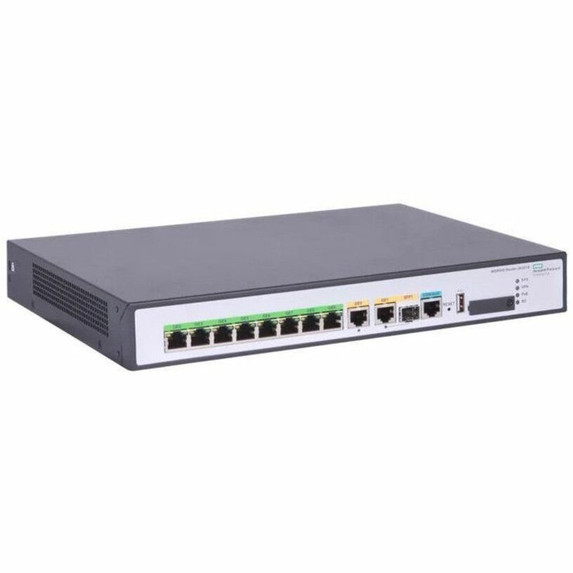 HPE MSR958X Router - 8 Ports - 6 RJ-45 Port(s) - 2 WAN Port(s) - Management Port - 4 SFP+ Slots - 2 GB - 10 Gigabit Ethernet - IEEE 802.1D, IEEE 802.1p, IEEE 802.1Q, IEEE 802.1s, IEEE 802.1w, IEEE 802.1x - Rack-mountable Lifetime Warranty