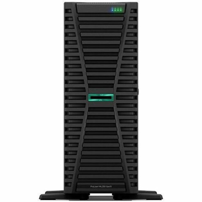 HPE ProLiant ML350 G11 4U Tower Server - 1 Xeon Silver 4410Y 2 GHz - 32 GB RAM - Serial Attached SCSI (SAS), Serial ATA Controller - Intel C741 Chip - 2 Processor Support - 8 TB RAM Support - DDR5 SDRAM Up to 16 MB Graphic Card - Gigabit Ethernet - 4 x Total Bay(s) - 4 x LFF Bay(s) - Hot Swappable Bays - 1 x 800 W