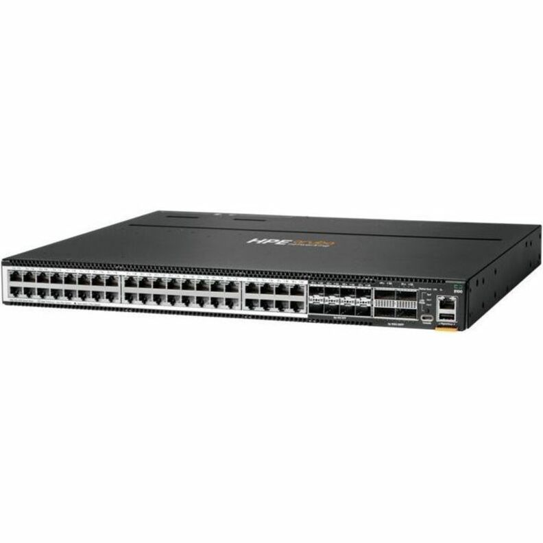 HPE 8100 48XF4C Ethernet Switch - 40 Ports - Manageable - 10 Gigabit Ethernet, 100 Gigabit Ethernet - 10GBase-X, 100GBase-X, 10GBase-T, 5GBase-T, 2.5GBase-T, 40GBase-X - 3 Layer Supported - Modular - 500 W Power Consumption - Optical Fiber - PoE Ports - Surface Mount, Cabinet Mount, Rack-mountable - Lifetime Limited Warranty - TAA Compliant