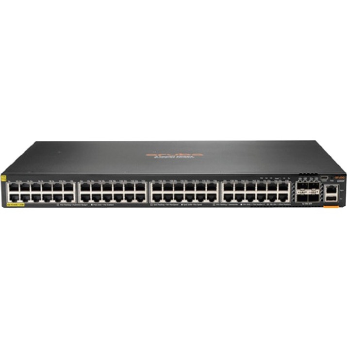 HPE 6200F 48G Class4 PoE 4SFP+ 370W Switch - 48 Ports - Manageable - Gigabit Ethernet, 10 Gigabit Ethernet - 10/100/1000Base-