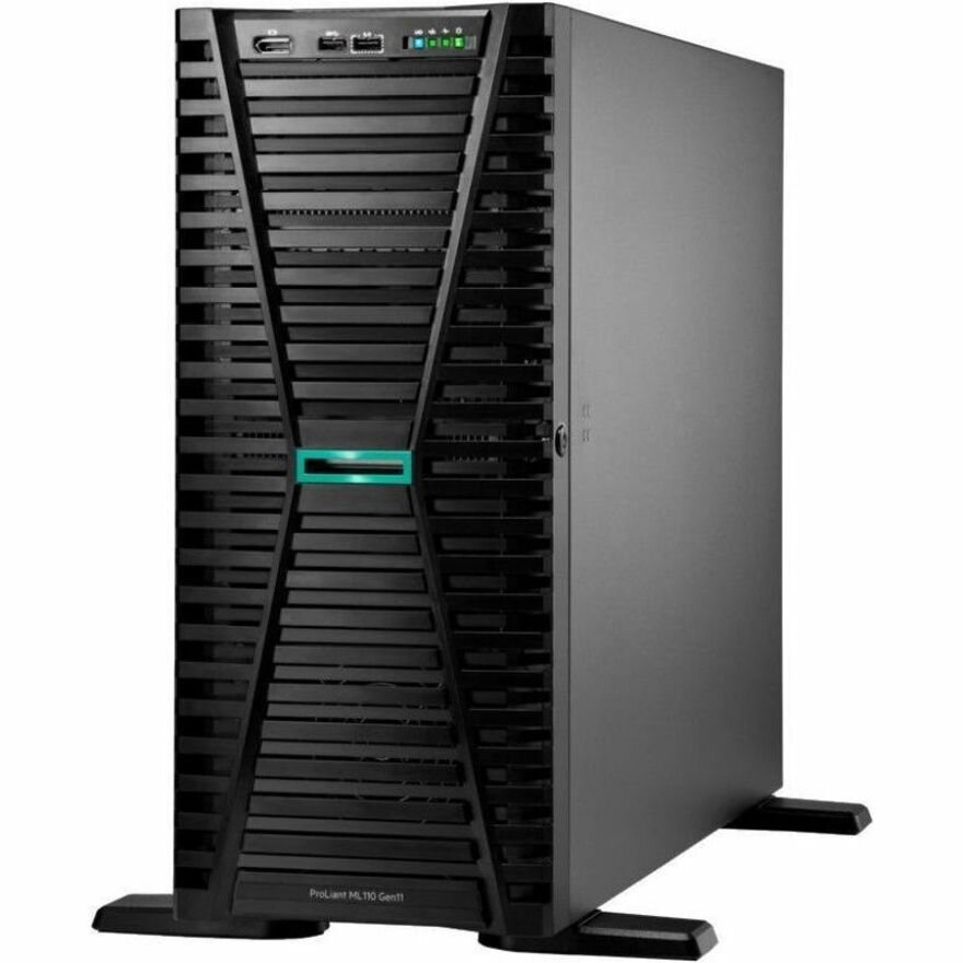 HPE ProLiant ML110 G11 4.5U Tower Server - 1 Xeon Bronze 3408U 1.80 GHz - 16 GB RAM - 4 TB HDD - (1 x 4TB) HDD Configuration - Serial ATA Controller - Intel C741 Chip - 1 Processor Support - 1 TB RAM Support - DDR5 SDRAM Up to 16 MB Graphic Card - Gigabit Ethernet - 4 x Total Bay(s) - 4 x LFF Bay(s) - 1 x 800 W