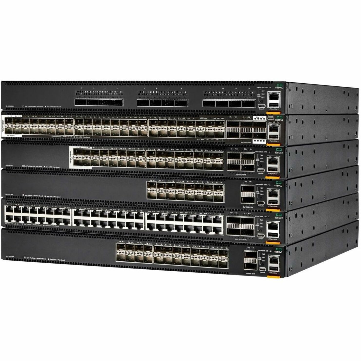 Aruba CX 8360 8360-32Y4C Ethernet Switch - Manageable - 25 Gigabit Ethernet, 100 Gigabit Ethernet, 10 Gigabit Ethernet, 40 Gigabit Ethernet - 25GBase-X, 100GBase-X, 40GBase-X, 10GBase-X - 3 Layer Supported - 725 W Power Consumption - Optical Fiber - Rack-mountable - Lifetime Limited Warranty - TAA Compliant