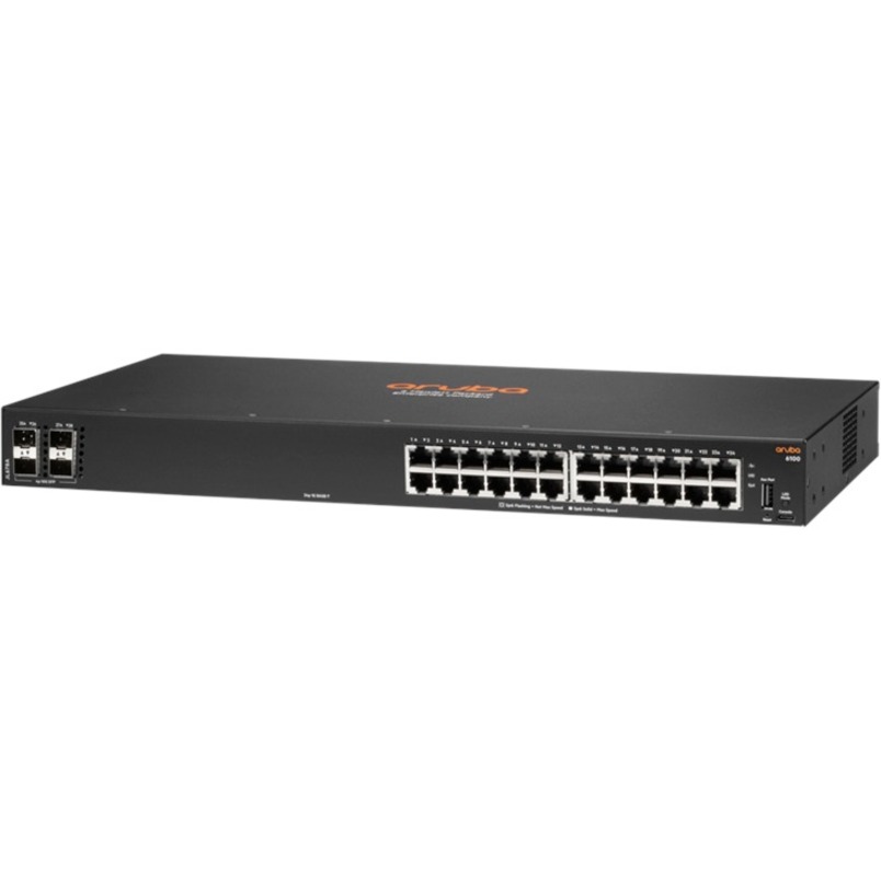 HPE 6100 24G 4SFP+ Switch - 24 Ports - Gigabit Ethernet, 10 Gigabit Ethernet - 10/100/1000Base-T, 10GBase-X - 3 Layer Support