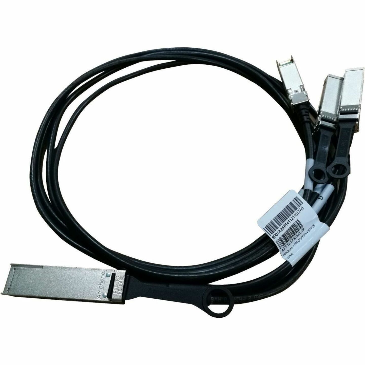 HPE Fiber Optic Network Cable - 3.28 ft Fiber Optic Network Cable for Network Device - Second End: 4 x SFP28 Network - 100 Gbit/s - Copper - Refurbished