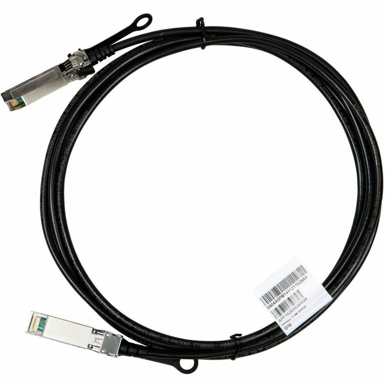 HPE SFP28 Newtork Cable - 9.84 ft SFP28 Network Cable for Network Device - 25 Gbit/s - Black, Silver - 1 - Remanufactured