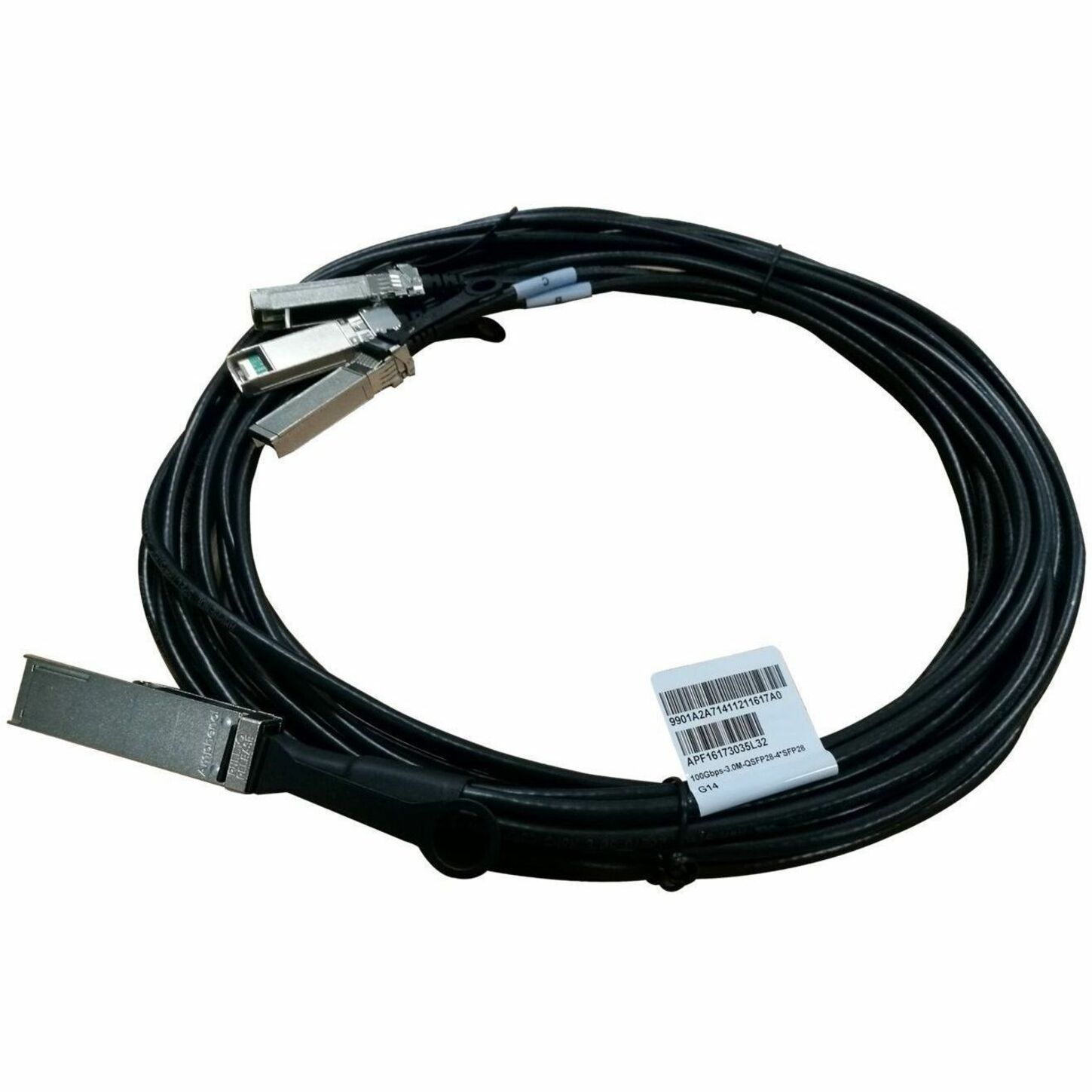 HPE QSFP28/SFP28 Network Cable - 9.84 ft QSFP28/SFP28 Network Cable for Network Device - Second End: 4 X SFP28 Network - 100 Gbit/s - Refurbished
