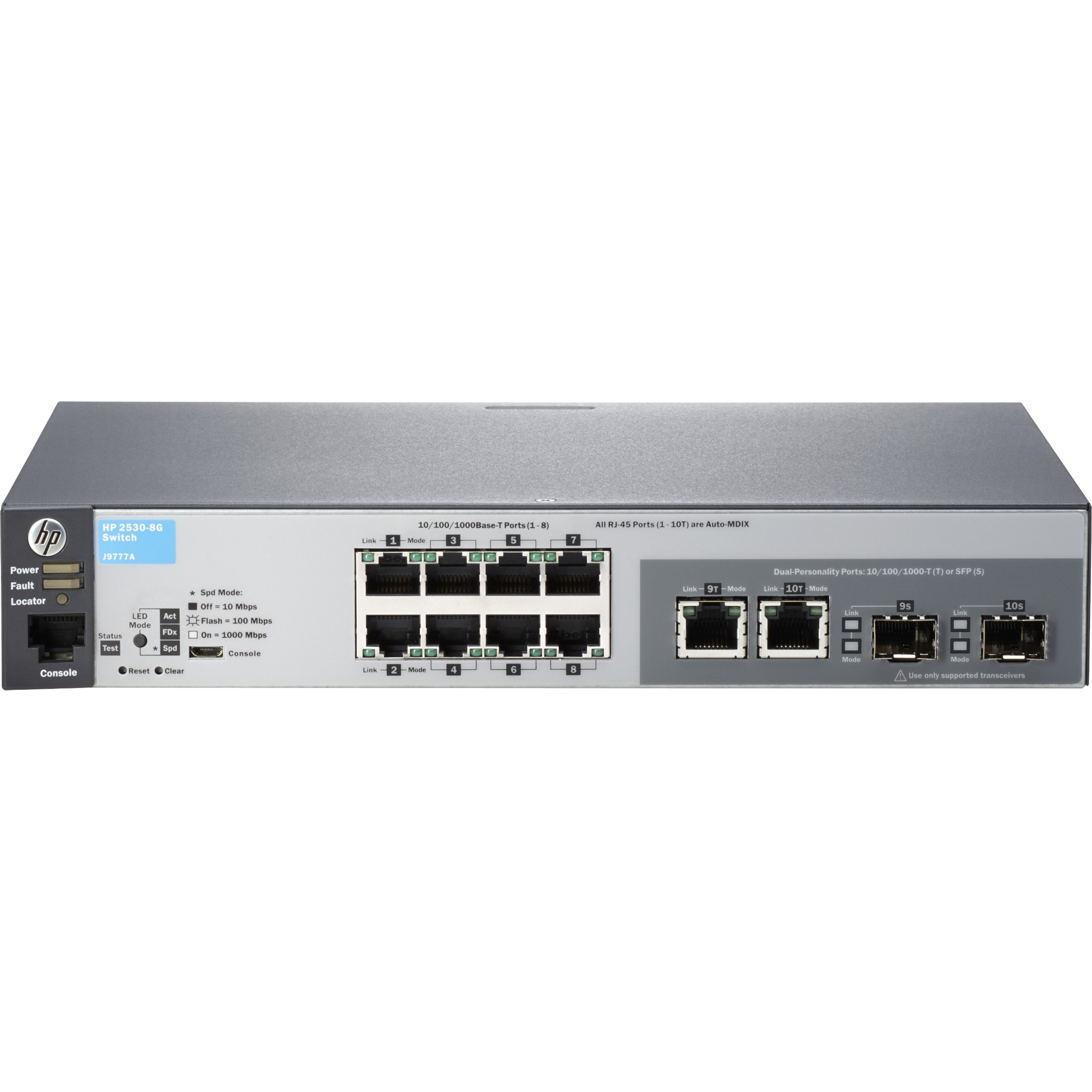 HPE 2530-8G Ethernet Switch - 8 Ports - Manageable - Refurbished - 2 Layer Supported - Twisted Pair - Rack-mountable, Wall Mountable, Desktop